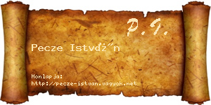 Pecze István névjegykártya